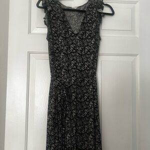 Mango Black V-Neck Sheath Maxi Dress Sleeveless
